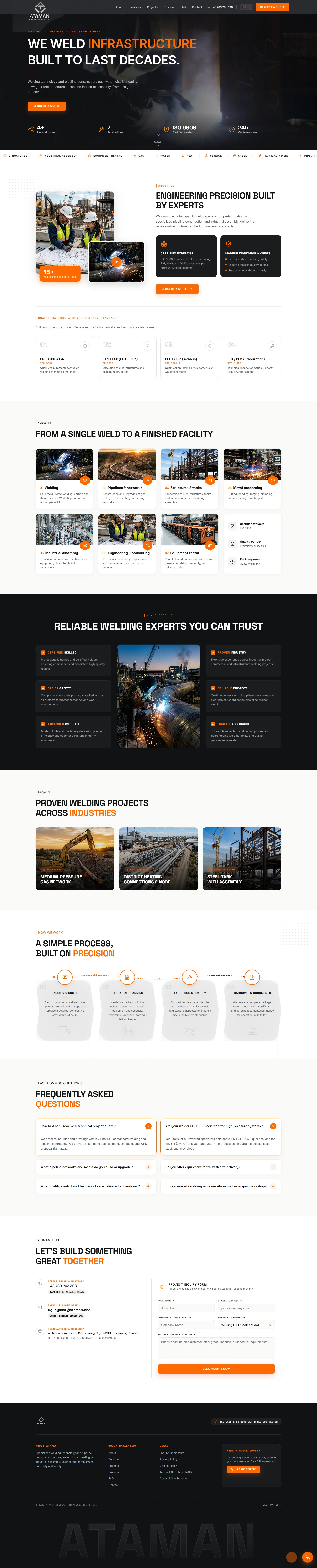 Welding Company Website mockup